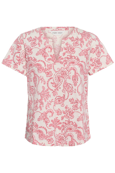 Part Two Gesinas T-Shirt, Peach Blossom Paisley
