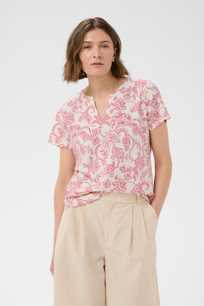 Part Two Gesinas T-Shirt, Peach Blossom Paisley