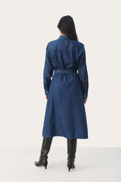 Part Two Cirke Dress, Dark Vintage Blue Denim