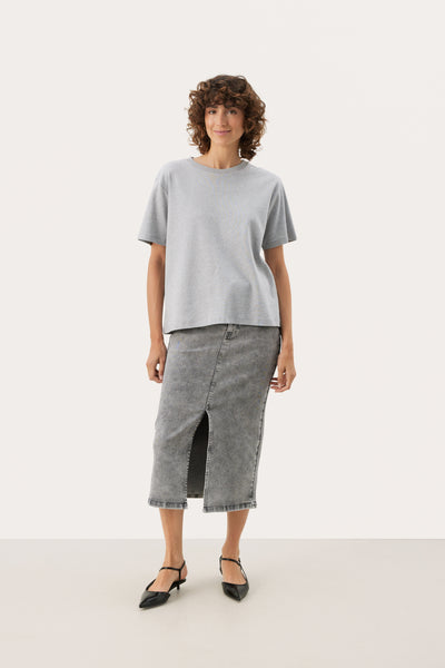 Part Two Anne T-Shirt, Light Grey Melange