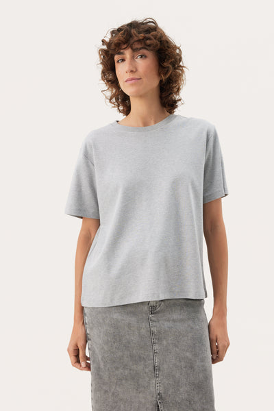 Part Two Anne T-Shirt, Light Grey Melange