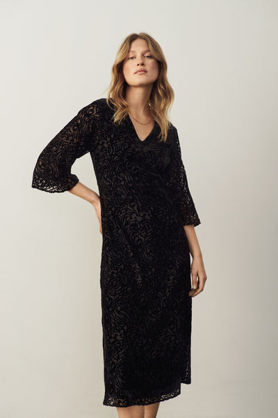 Part Two Debra Dress, Black Burn Out