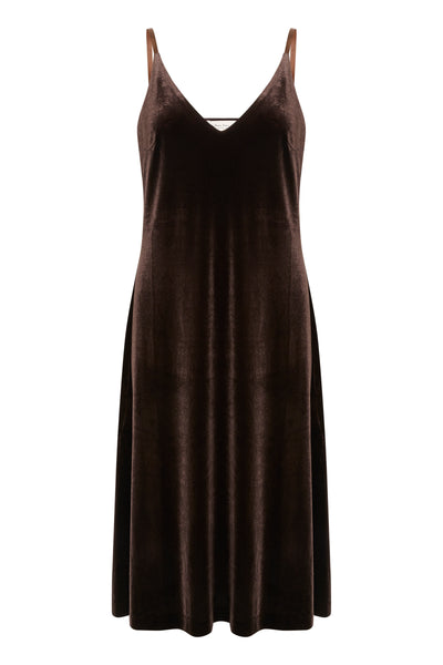 Part Two Divan Velvet Dress, Chocolate