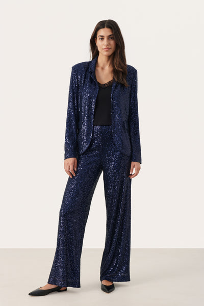 Part Two Darina Sequin Blazer, Midnight Sail