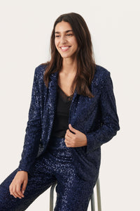 Part Two Darina Sequin Blazer, Midnight Sail