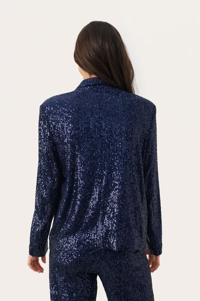 Part Two Darina Sequin Blazer, Midnight Sail