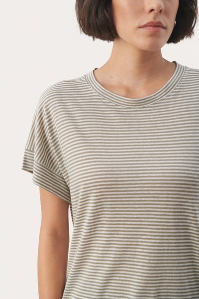 Part Two Emelie T-Shirt, Stripe Vetiver