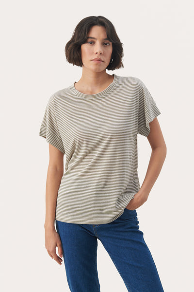 Part Two Emelie T-Shirt, Stripe Vetiver