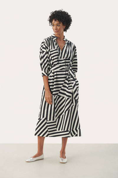 Part Two Ena Dress, Deconstructed Stripe