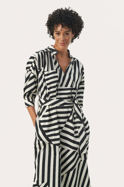 Part Two Ena Dress, Deconstructed Stripe