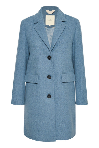 Part Two Leanette Single Breasted Wool Coat, Blue