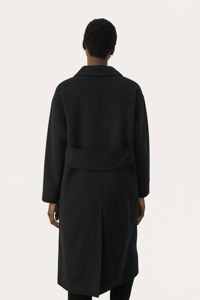 Part Two Unlined Wool Coat, Black