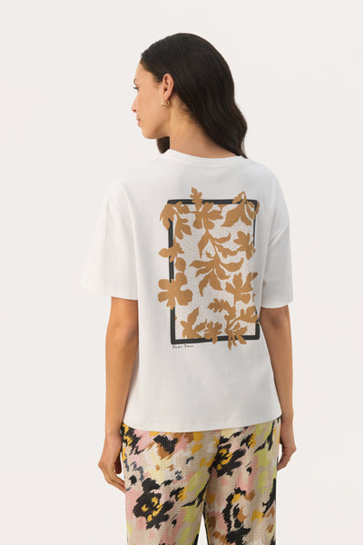 Part Two Jamina T-shirt, Tofu with Black Frame Print