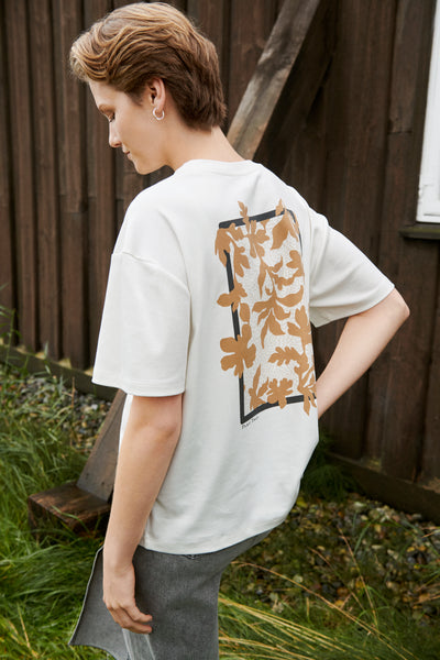 Part Two Jamina T-shirt, Tofu with Black Frame Print