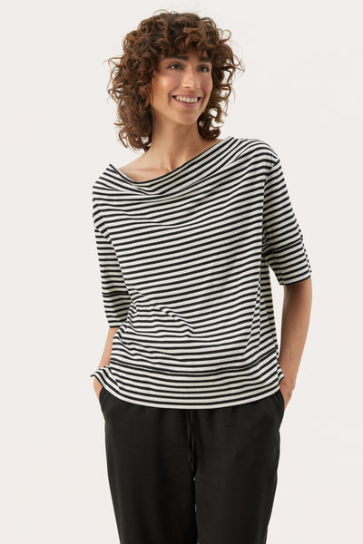 Part Two Jalina T-shirt, Black Stripe