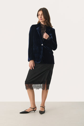 Part Two Loretta Velvet Blazer, Navy