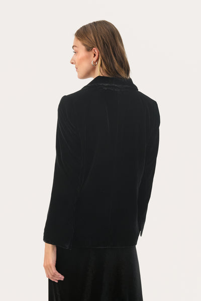 Part Two Loretta Velvet Blazer, Black