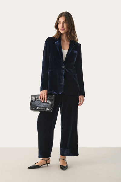 Part Two Lorine Velvet Trousers, Navy Blazer