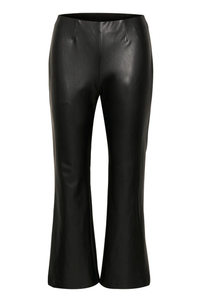 Part Two Lorenza Vegan Leather Cropped Trousers, Black