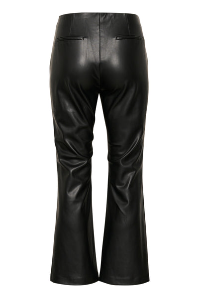 Part Two Lorenza Vegan Leather Cropped Trousers, Black