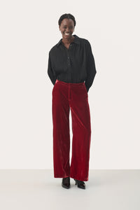 Part Two Ninnea Velvet Trousers, Rhythmic Red