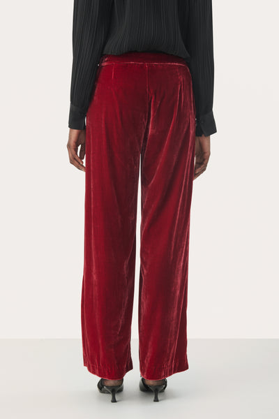 Part Two Ninnea Velvet Trousers, Rhythmic Red