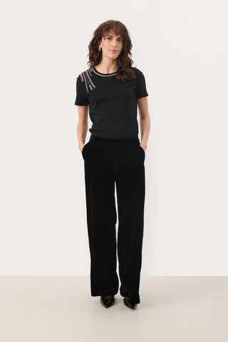 Part Two Ninnea Velvet Trouser, Black