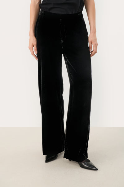 Part Two Ninnea Velvet Trousers, Black