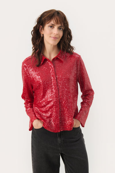 Part Two Mabelle Shirt, Salsa Red