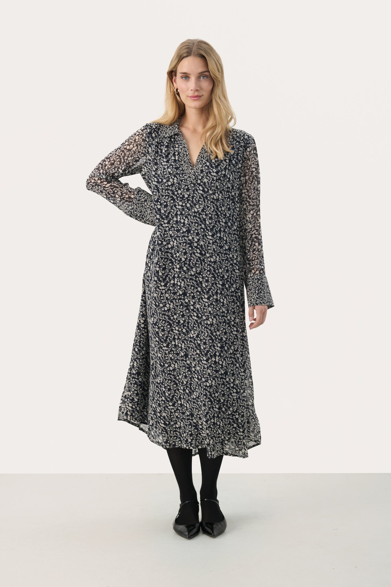 Part Two Priscila Dress, Dark Navy Mini Flower