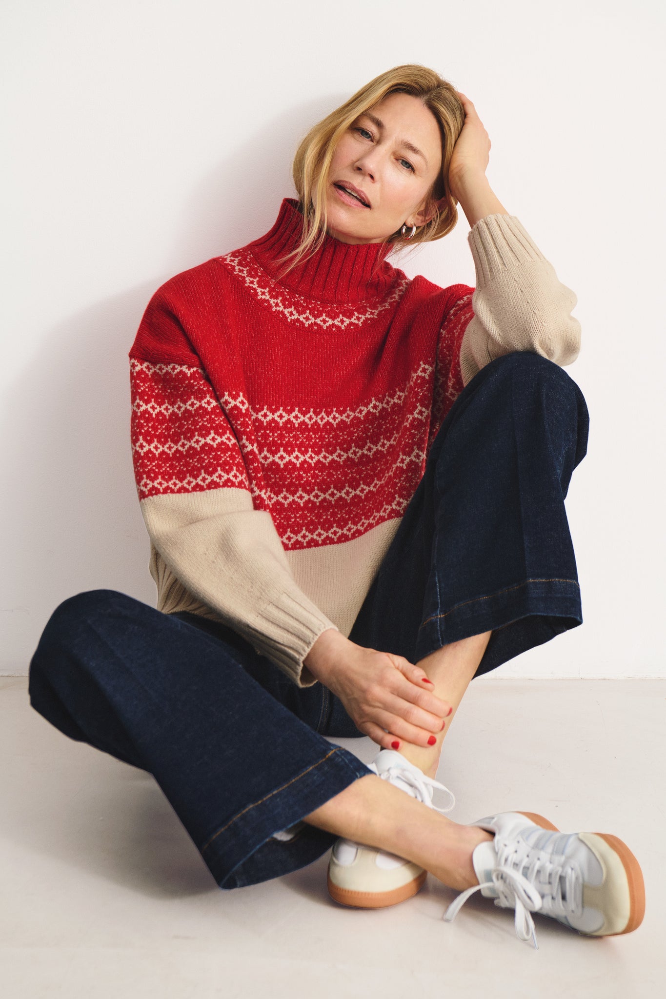 Part Two Pinar Knitwear, Red Jaquard