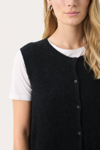 Part Two Pimira Sleeveless Cardigan,  Dark Navy