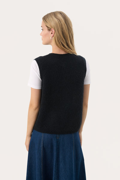 Part Two Pimira Sleeveless Cardigan,  Dark Navy