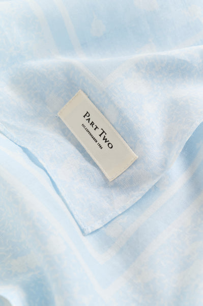 Part Two Phi Cotton Scarf, Heather Blue