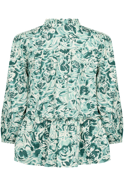 Part Two Nickeline Blouse, Green Rose Print