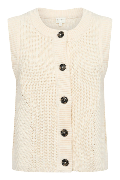 Part Two Noemie Waistcoat, Whitecap Grey (Cream)