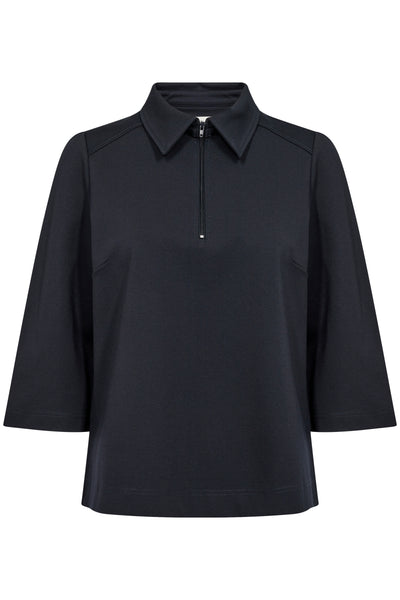 Part Two Nafisa Short Sleeved Shirt, Dark Navy