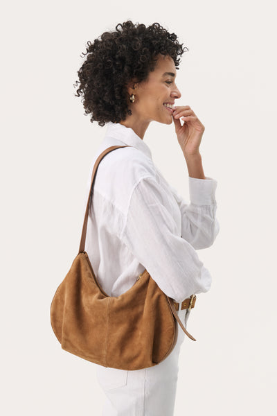 Part Two Nevena Suede Bag, Toasted Coconut