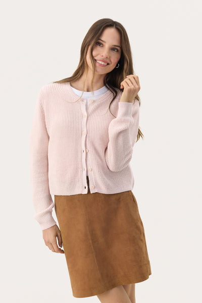 Part Two Gigia Linen Cardigan, Mauve Chalk