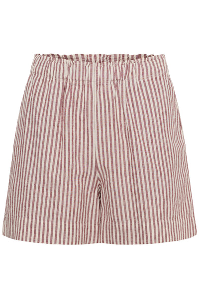 PART TWO Rigge Linen Blend Shorts, Burnt Russet Stripe
