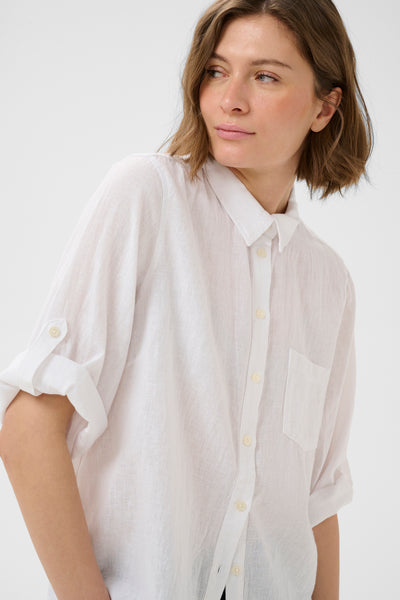 Part Two Cindie Linen Blend Shirt, Bright White