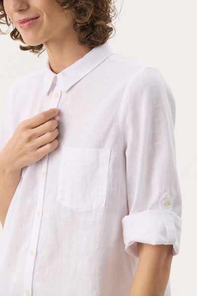 Part Two Cindie Linen Blend Shirt, Bright White