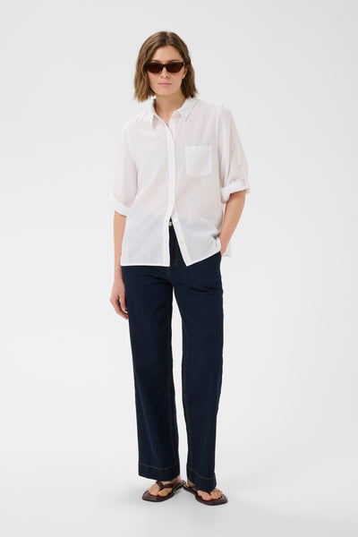 Part Two Cindie Linen Blend Shirt, Bright White