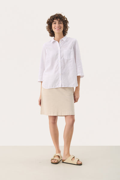 Part Two Cindie Linen Blend Shirt, Bright White