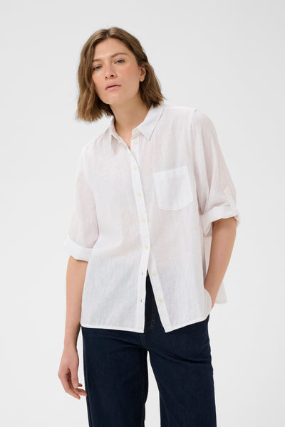 Part Two Cindie Linen Blend Shirt, Bright White