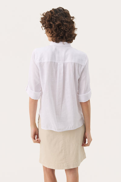 Part Two Cindie Linen Blend Shirt, Bright White