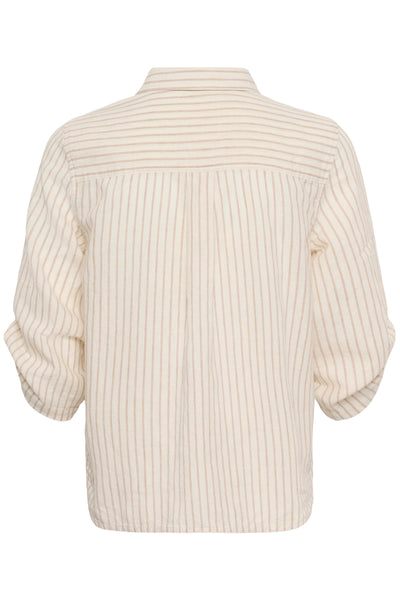 Part Two Cindie Linen Blend Shirt, Neutral Stripe