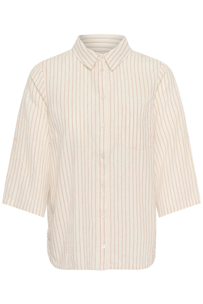 Part Two Cindie Linen Blend Shirt, Neutral Stripe