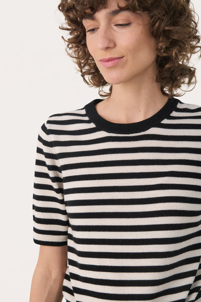 Part Two Natanya Wool Knitwear, Natural Stripe