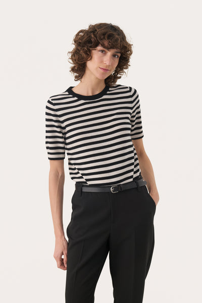 Part Two Natanya Wool Knitwear, Natural Stripe
